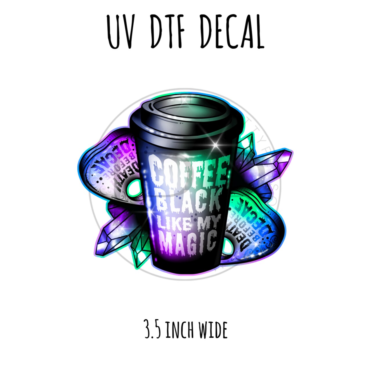 #114-Coffee Black Magic (Vinyl Match #130)- 3.5 inch wide UV DTF decal